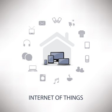 Internet şeyler, dijital ev ve ağlar tasarım konsepti ile kutsal kişilerin resmi