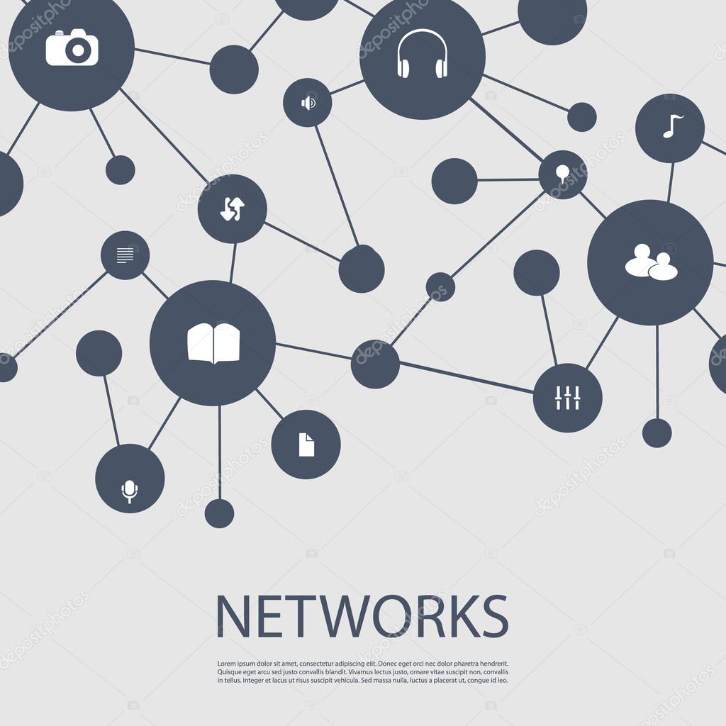 Network Design Concept With Icons