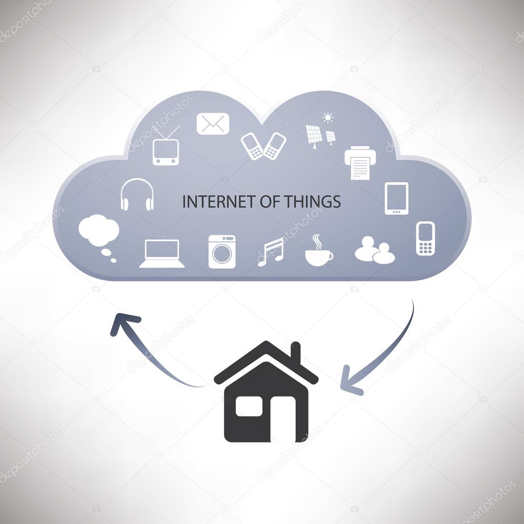 Internet Of Things, Digital Home And Networks Design Concept With Icons