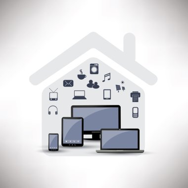 Internet Of Things, Digital Home And Networks Design Concept With Icons clipart