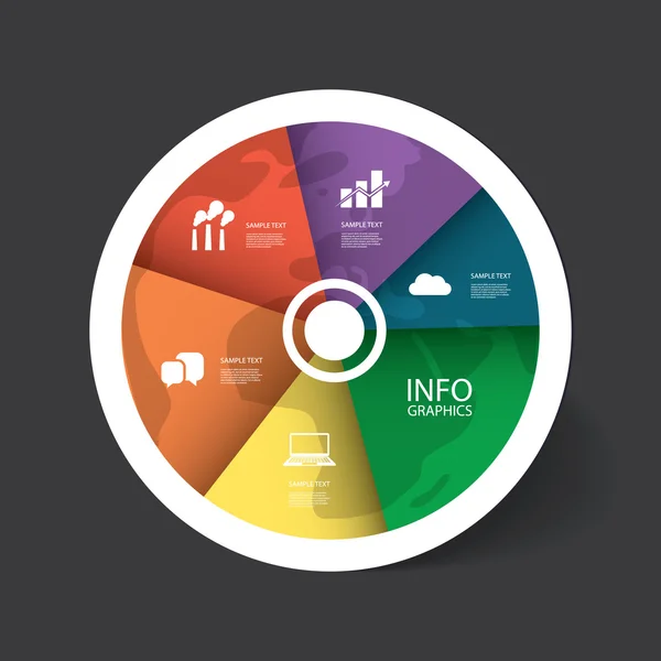 Graphique à secteurs d'affaires coloré - Conception infographique — Image vectorielle