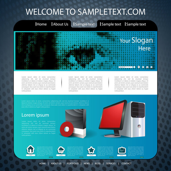 Вектор шаблона сайта
