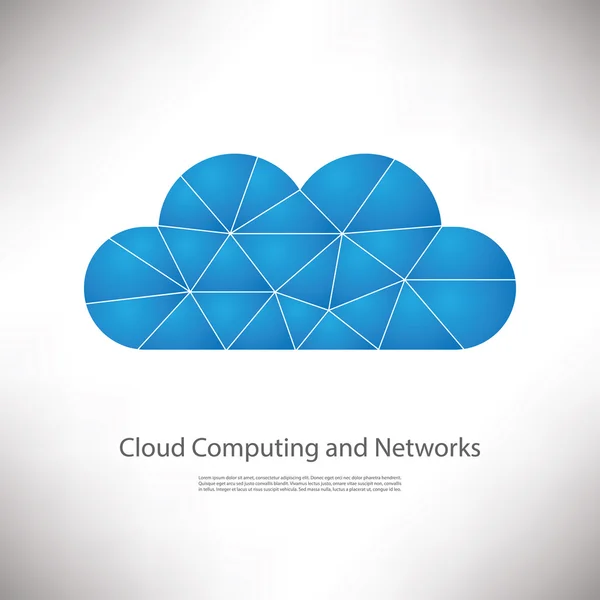 Concepto de diseño de redes y computación en nube — Vector de stock