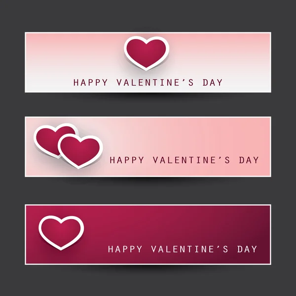 Diseños de banners del día de San Valentín — Vector de stock