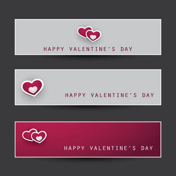 Valentine's Day Banner Designs — Stock Vector