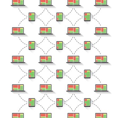 Ağ tasarım konsepti ile dizüstü ve Tablet