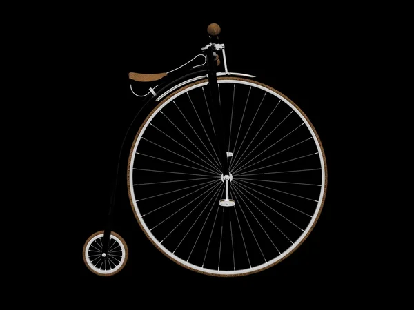 Vecchia bici bianca e marrone - rendering 3d — Foto Stock