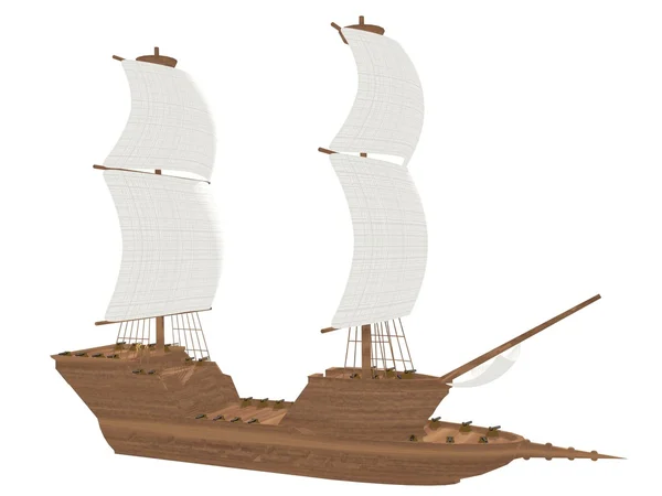 Nave barca marrone - rendering 3d — Foto Stock
