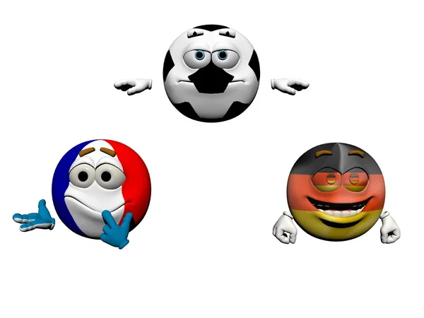 Emoticon soccer - rendering 3d — Foto Stock