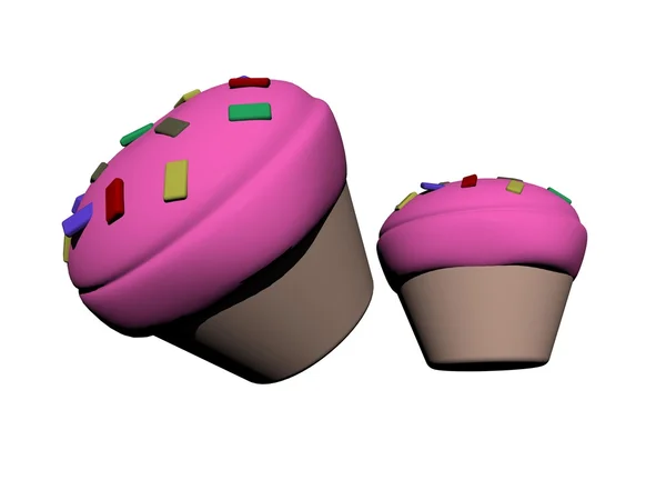 Μωβ cupcake - 3d καθιστούν — Φωτογραφία Αρχείου