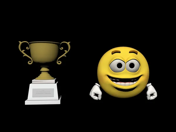 Emoticon the winner - 3d render — Stock Photo, Image