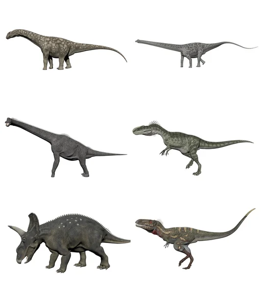 Набор динозавров - 3D рендеринг — стоковое фото