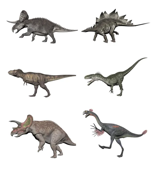 Ensemble de dinosaures - rendu 3D — Photo