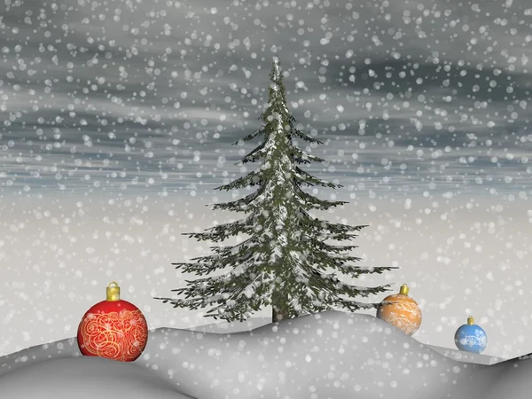 Landscape of Christmas - 3d render — Stock Photo, Image