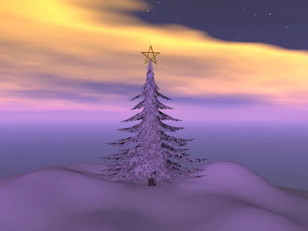 Landscape of Christmas - 3d render — Stock Photo, Image