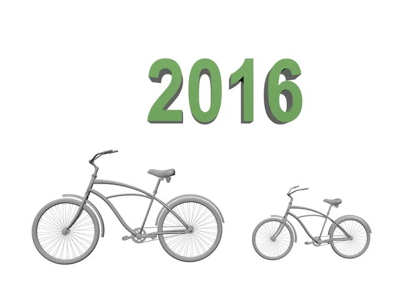 Gelukkig Nieuwjaar in fiets-3d render — Stockfoto
