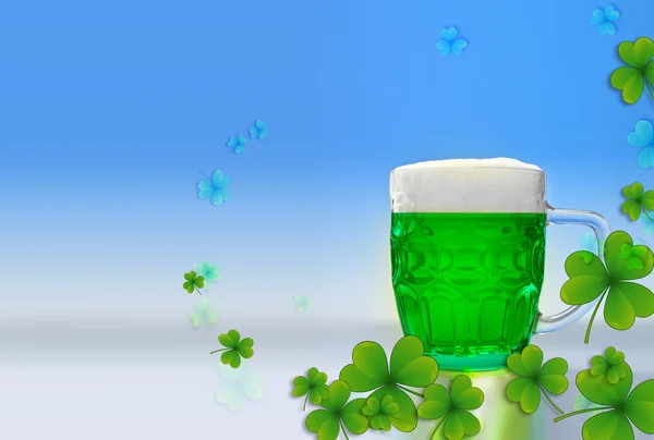 Groene bier voor de St Patrick dag — Stockfoto