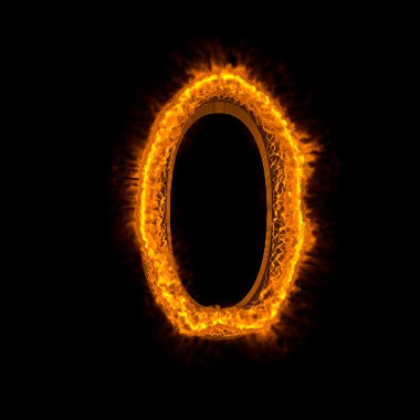 siyah izole yangın alfabesi