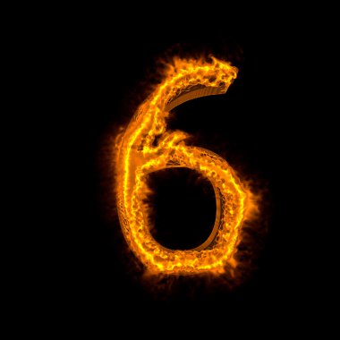 siyah izole yangın alfabesi