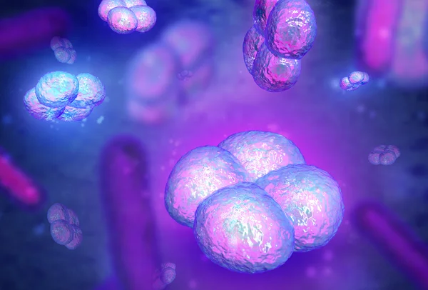 Бактерии, вирус, клетки 3d — стоковое фото