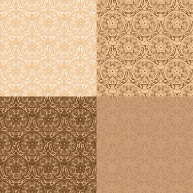 Süs seamless modeli küme. Vektör arka plan.