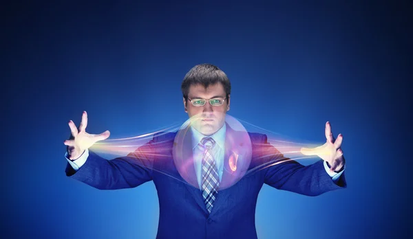 Businessman working with energy — Stock Photo, Image