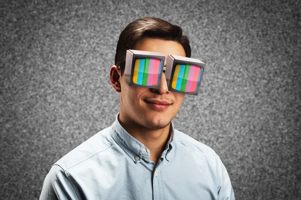 Retro gözlük genç adam — Stok fotoğraf