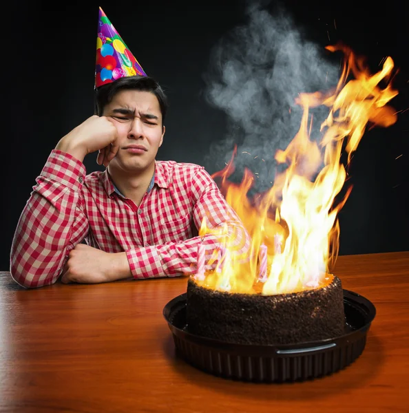 Triste chico de cumpleaños —  Fotos de Stock