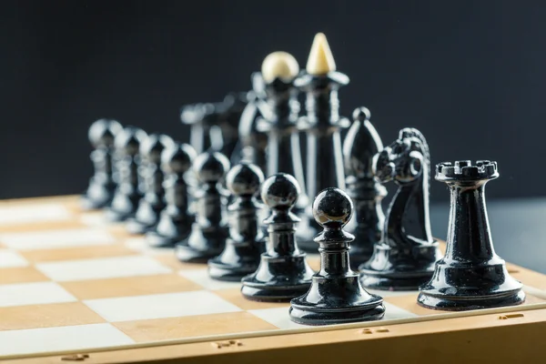 Svart chess siffror — Stockfoto