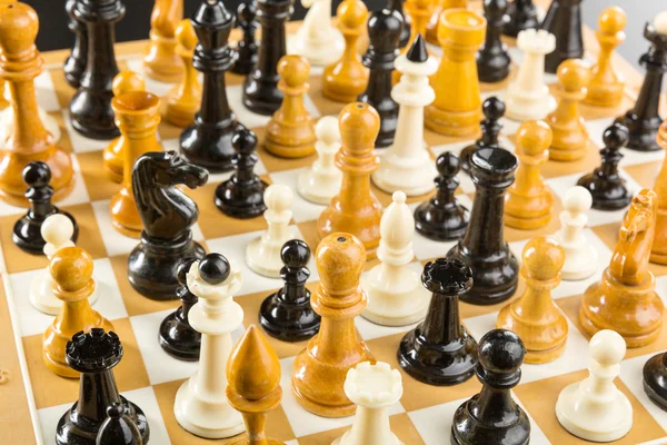 Viele Schachfiguren — Stockfoto