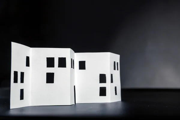 Gebäude aus weißem Papier — Stockfoto