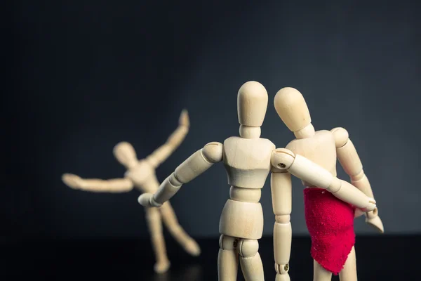 Family of wooden figures — Stock Photo, Image