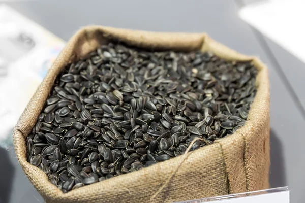 Sack of sunflower seeds — Stock Photo, Image