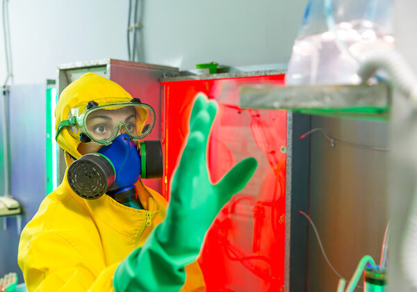 Woman working in chemical laboratory