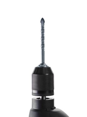 Seramik parçalı elektrikli matkap, beyaz arkaplan