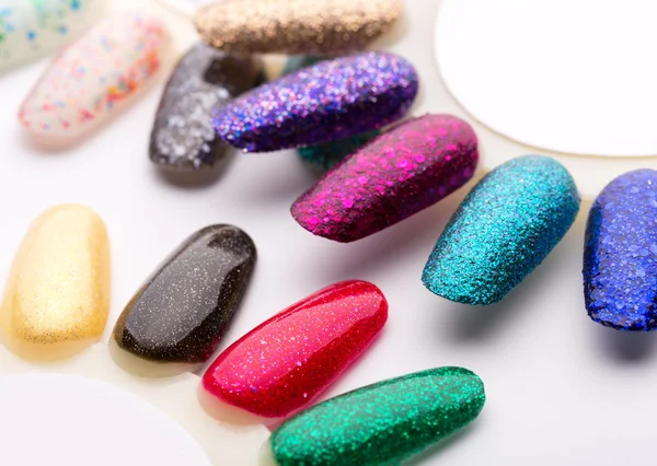 Nail polish in different fashion colors — Stock Photo, Image