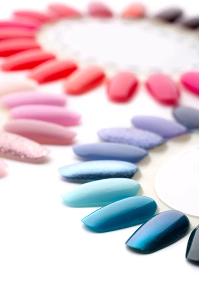 Mnoho nehtů barevnými laky — Stock fotografie