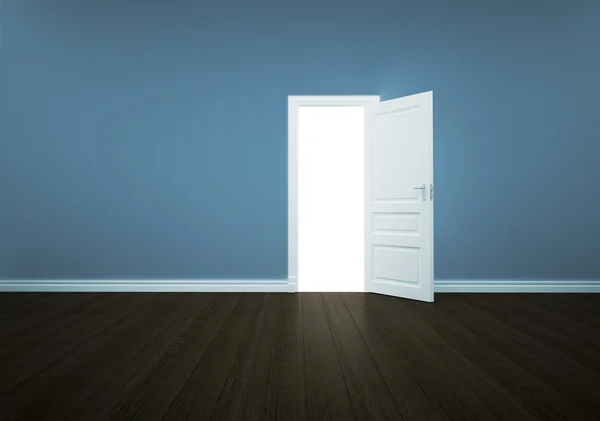 Otwarte drzwi na białym tle — Zdjęcie stockowe