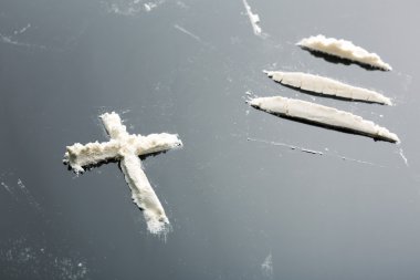 Cocaine cross and lines clipart