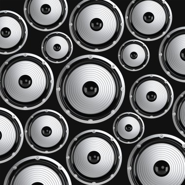 white and black loudspeakers clipart