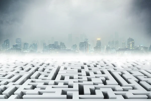 3D labyrint och staden — Stockfoto