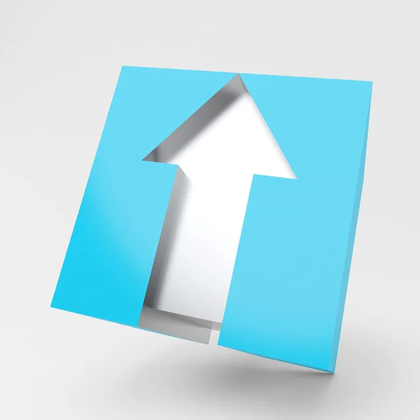 Arrow in blue construction — Stock Photo, Image