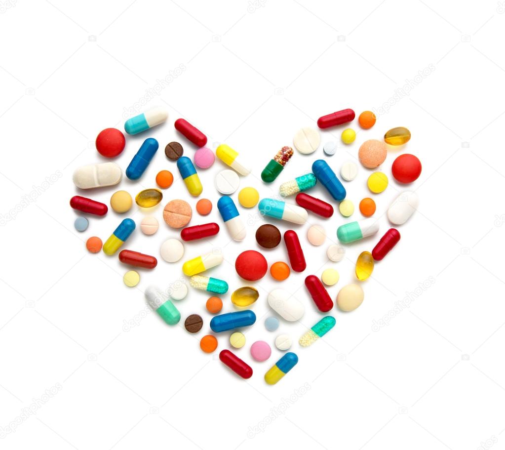 pills in  heart form