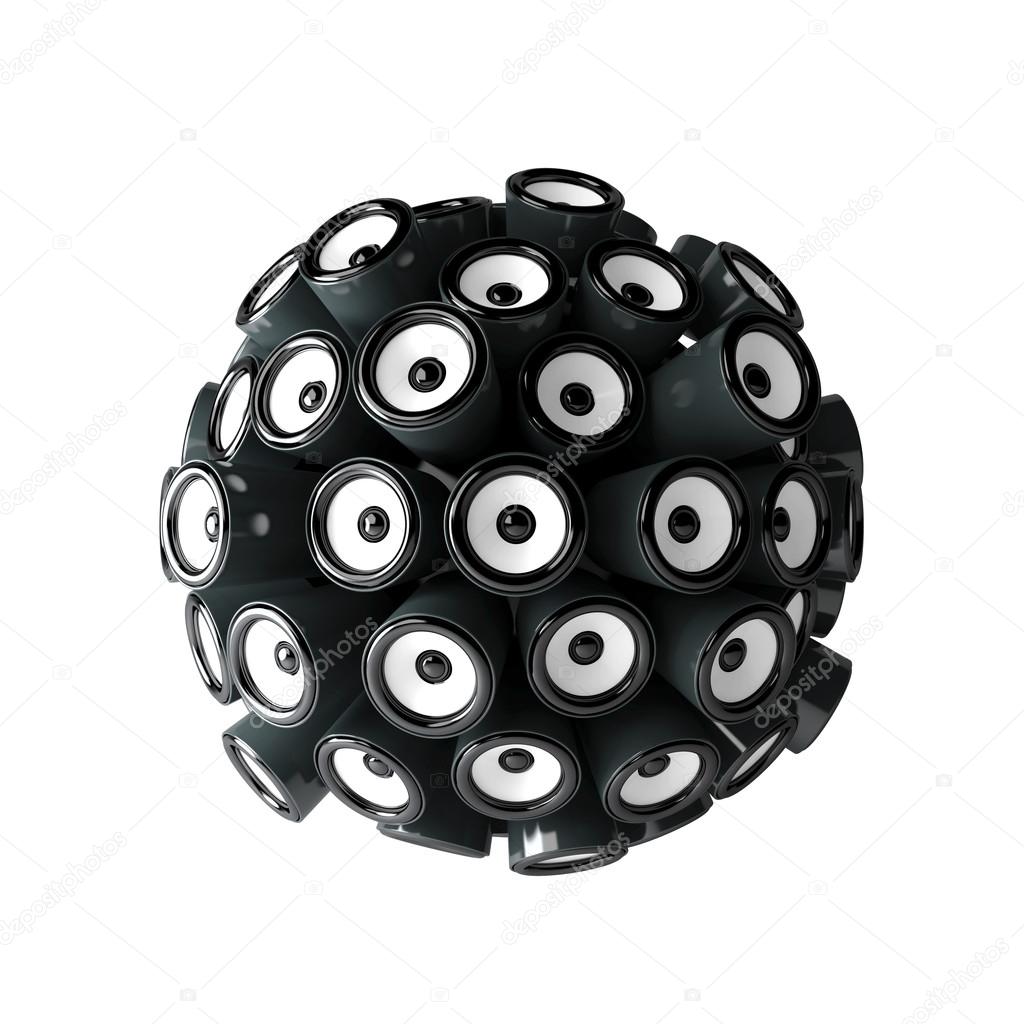 Loudspeakers forming   sphere