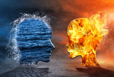 Water against fire clipart