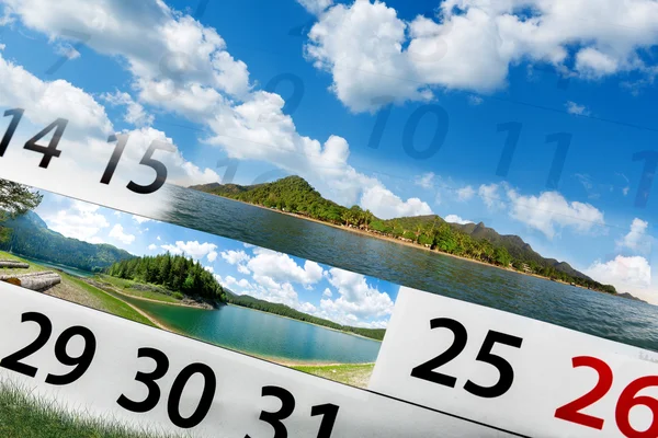 Calendario con paesaggio — Foto Stock