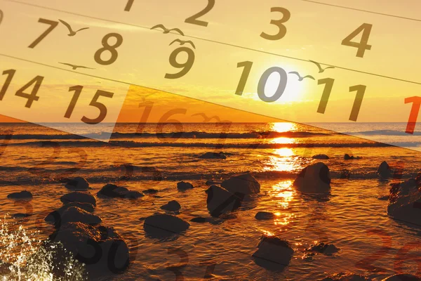 Kalender met prachtige landschap — Stockfoto