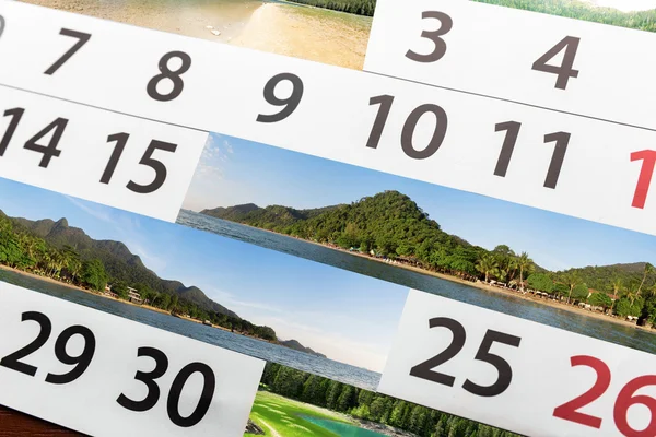 Kalender met landschap — Stockfoto