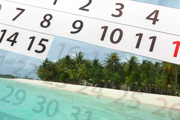 Calendar  with landscape — Stock Photo, Image