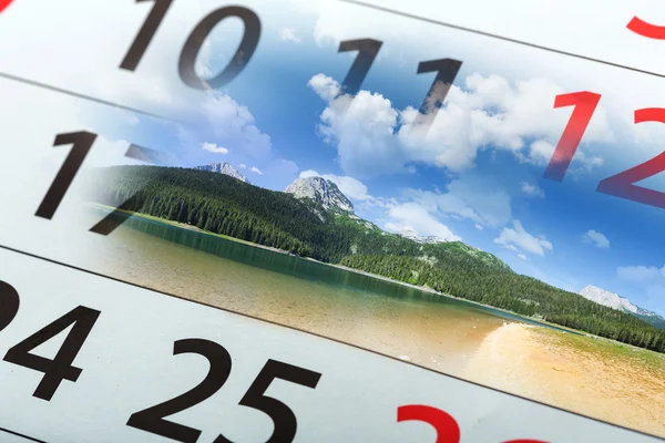 Kalender met landschap — Stockfoto